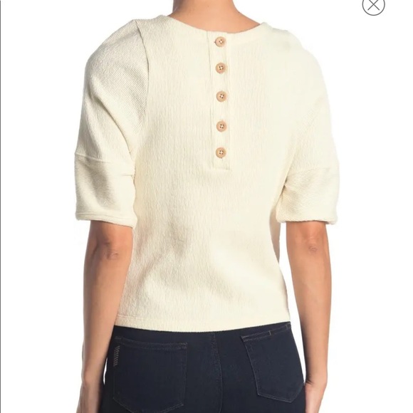 {Madewell} Ottoman Jacquard Button-Back Top - Picture 1 of 11